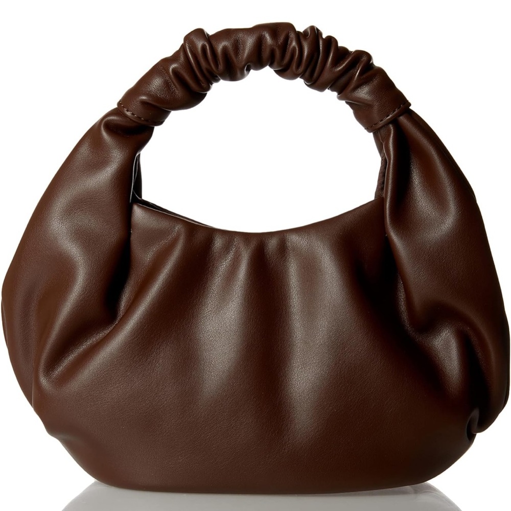 Puffy Chocolate Brown Vegan Leather Purse